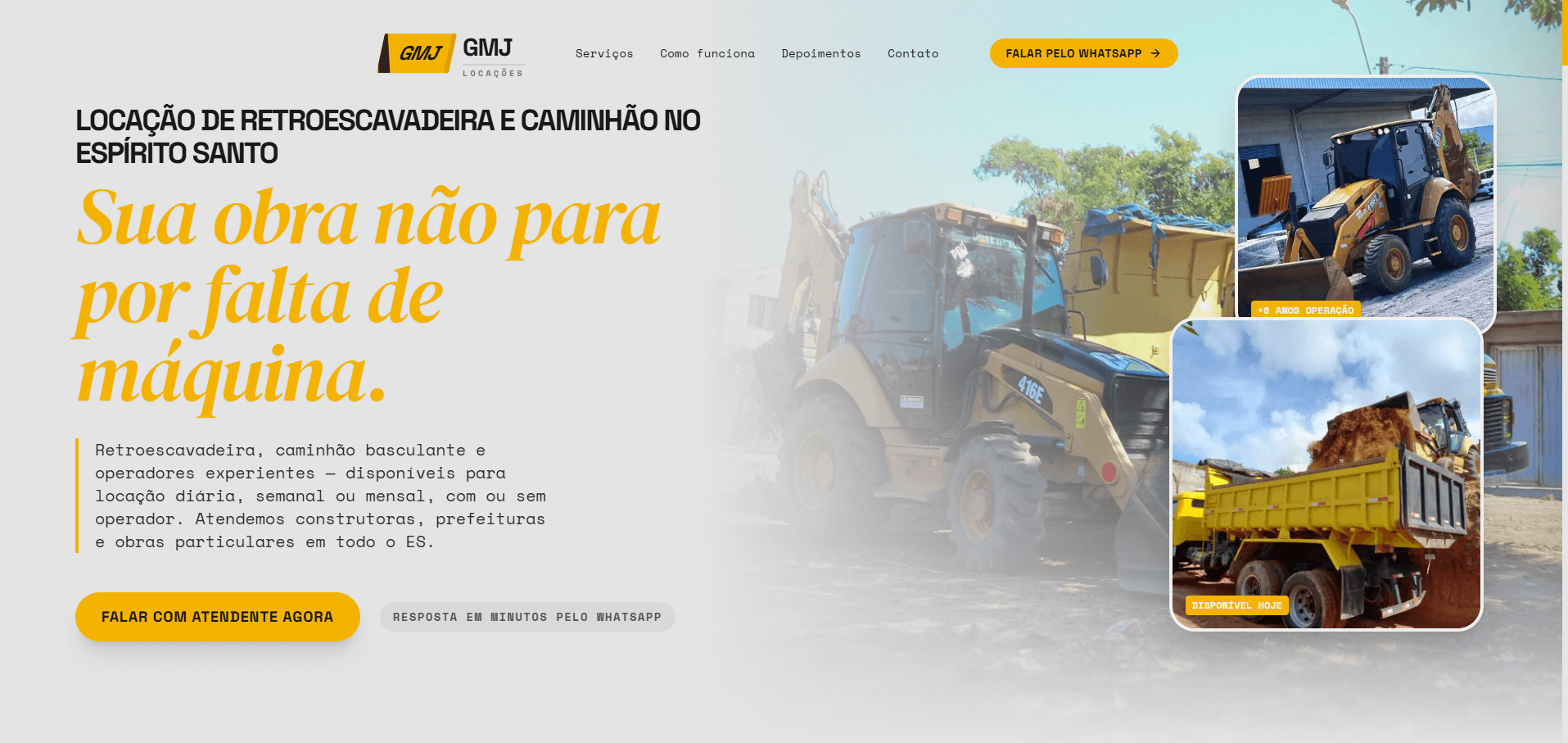 Página inicial: GMJ Locações